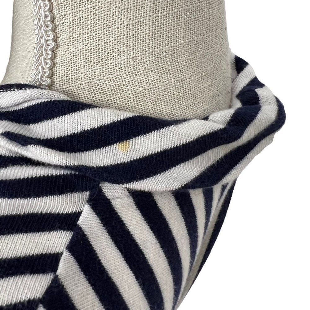 Saturday Sunday Anthropologie Blue White Stripe Wide Shoulder Knee Length Dress - Picture 11 of 11